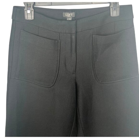 Loft Womens Petite Black Cropped Pants Cotton Viscose Blend Size 4P - Picture 9 of 13